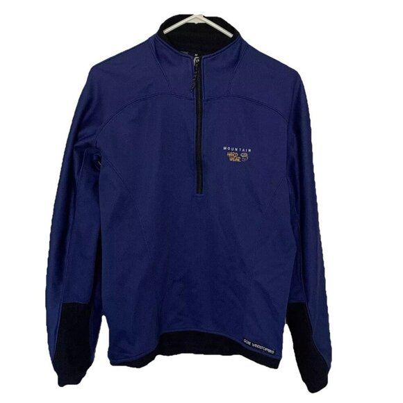 Mountain Hardwear Jacket Women’s Blue Outdoor Soft Shell Quarter Zip Vintage - Picture 1 of 12
